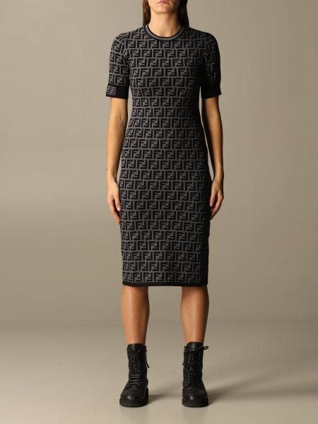 fendi grey dress|fendi sleeve oversized dress.